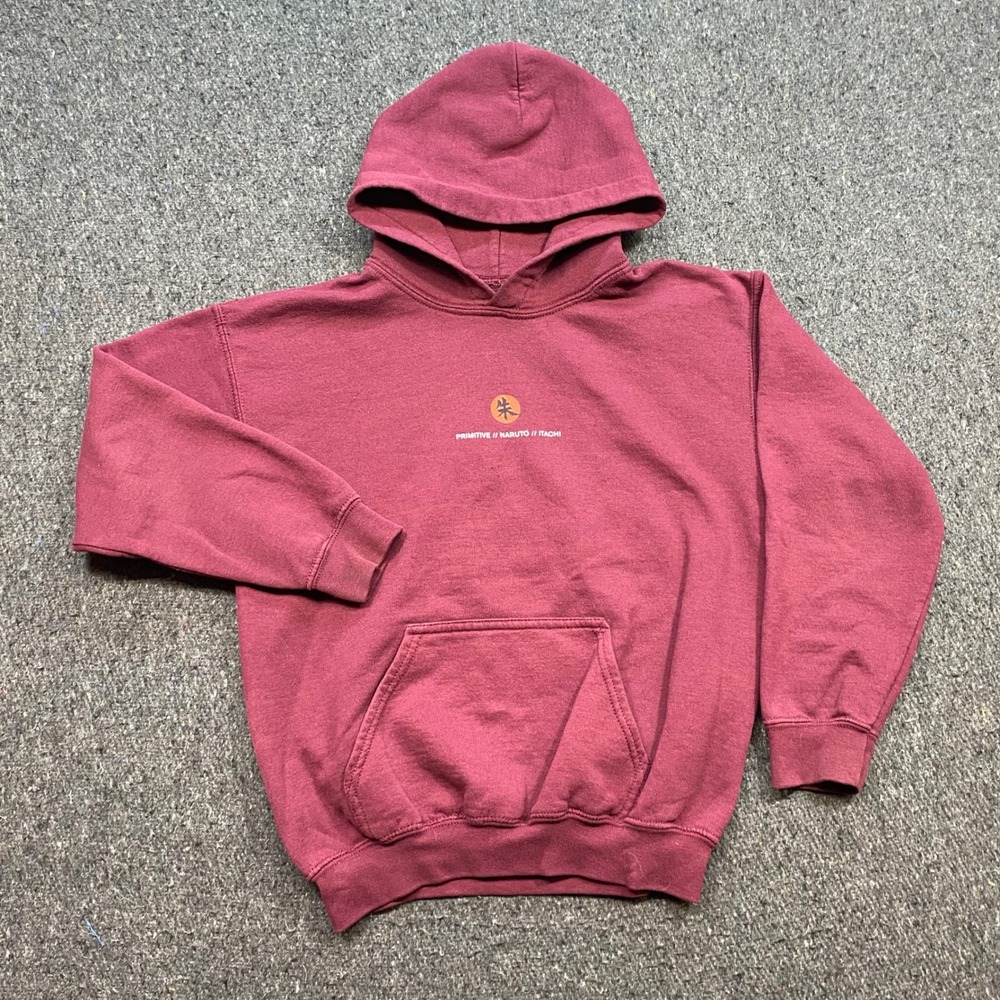 Primitive Naruto Itachi Hoodie Sz M Mens Maroon Skater Anime Graphic TShirt